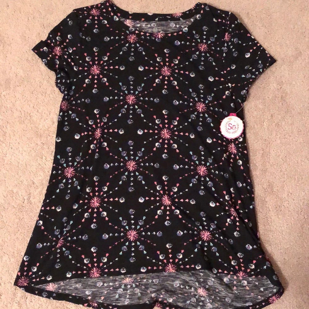 NWT Black “firework” Tunic Tee